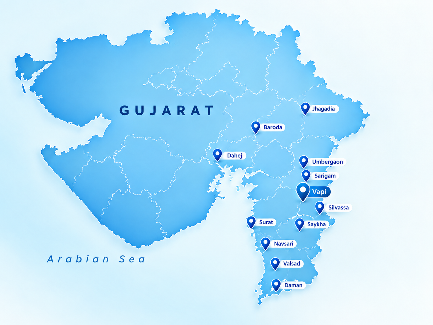 Shree Sai Aquatreat location in Vapi, Gujarat